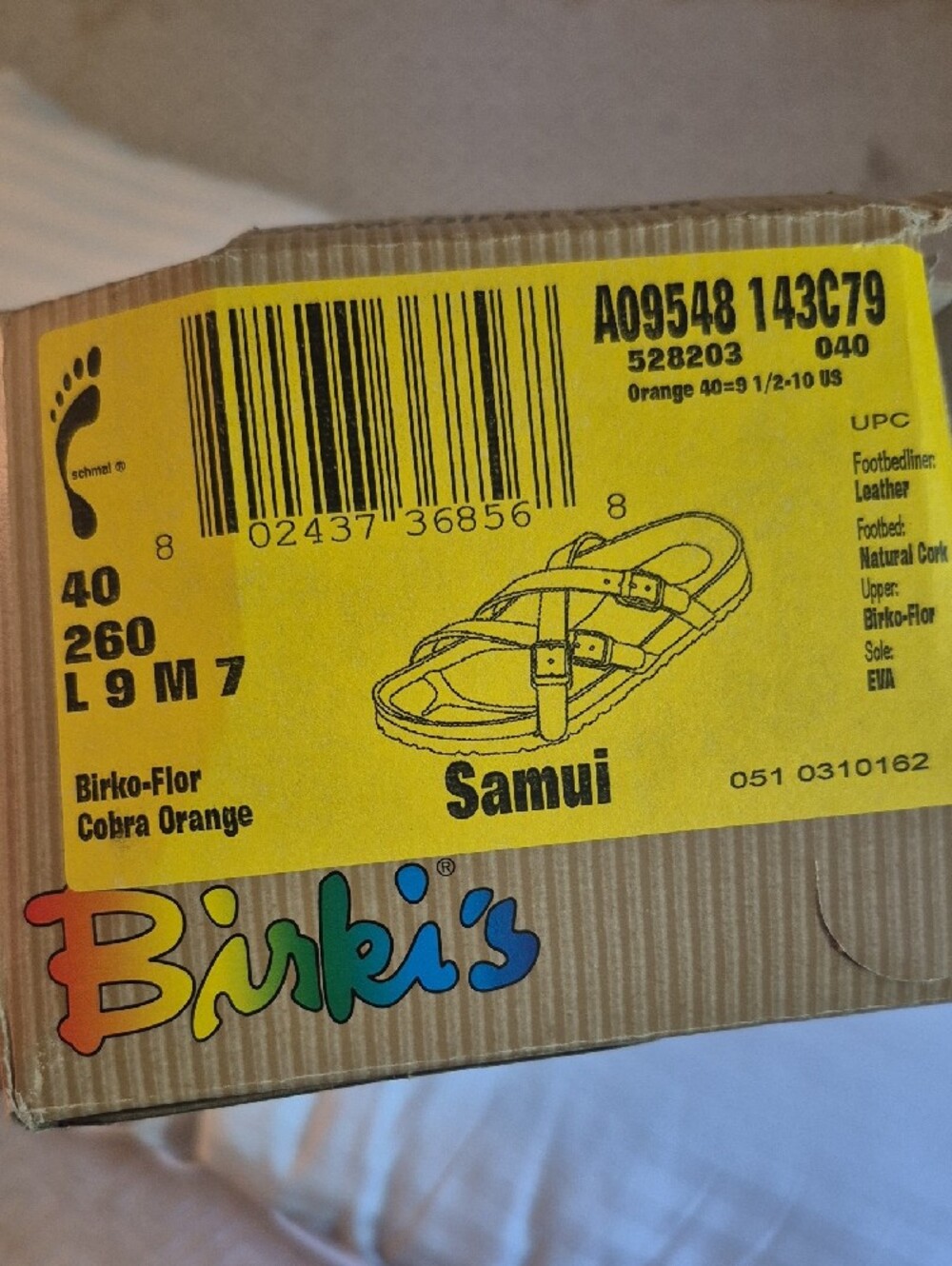 Birki's By Birkenstock Samui Cobra Orange Women's Strappy Sandals L 9 - Picture 6 of 6